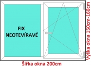 Okna FIX+OS SOFT šířka 200cm x výška 150-160cm